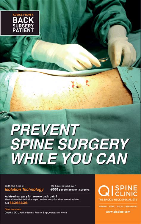 Qi Spine Clinic Prevent Spine Surgery While You Can Ad - Advert Gallery