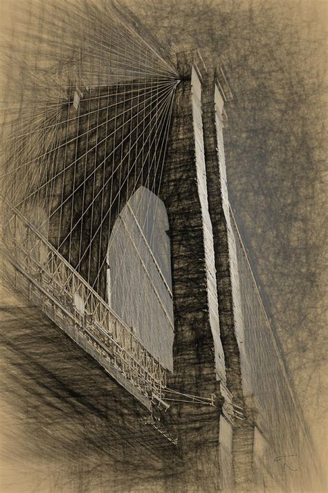 Pencil Sketch of the Brooklyn Bridge Drawing by Thomas Logan - Pixels