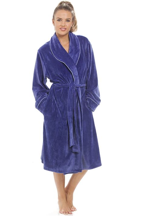 Luxurious Heavy Weight Soft Purple Velour Dressing Gown