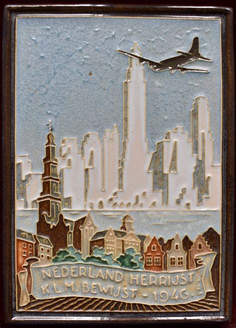 De Porceleyne Fles Cloisonn Oorlogs Tegel New York Nederland