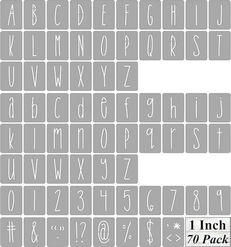 1 Inch Alphabet Letter Stencils for Painting - 70 Pack Letter and ...