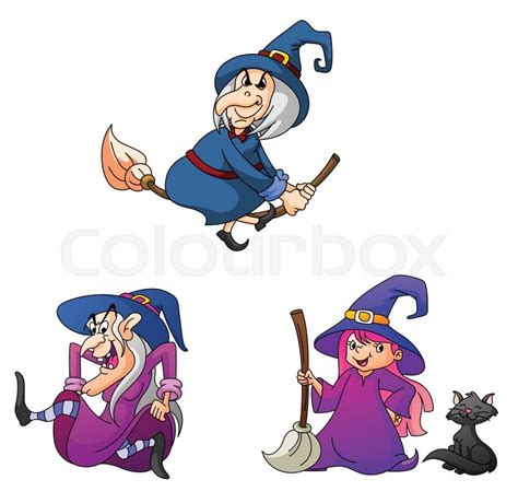 Witches Illustration Collection Stock Vector Colourbox