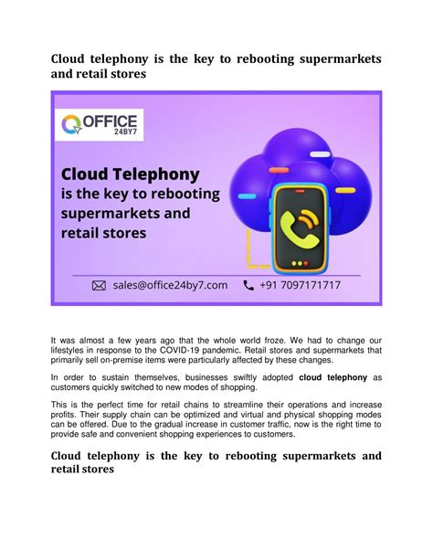 Ppt Cloud Telephony Is The Key To Rebooting Supermarkets And Retail