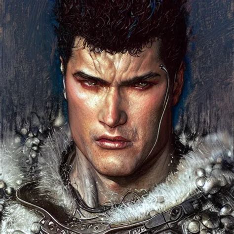 Guts From Berserk Closeup Portrait Art By Norman Stable Diffusion