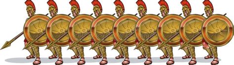 Ancient Greek Hoplite Phalanx Shield Wall Stock Vector - Illustration ...