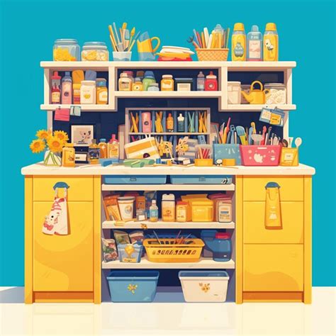 Functional craft room storage unit | Premium AI-generated vector