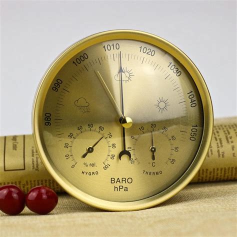 Wmgoods 3 In 1 Barometer Weather Station Metal Round Frame Barometers For The Home