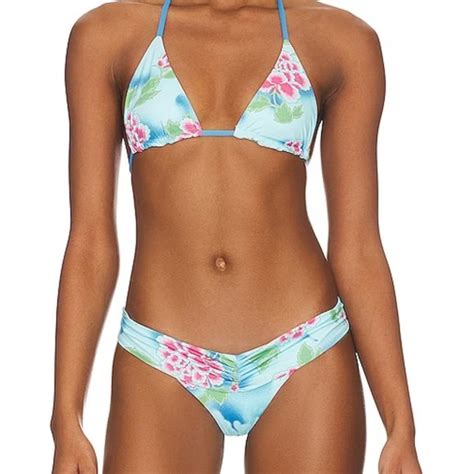 Frankie S Bikinis Swim Frankies Bikinis Blue Daiquiri Floral Bikini