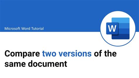 Compare Two Versions Of The Same Document Ms Word Tutorial Youtube