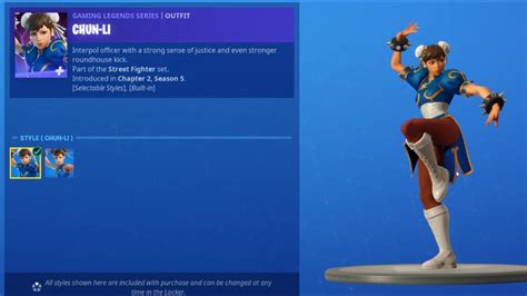 Fortnite Chun Li Skin Built In Emote And Reactive Super Cab Masher