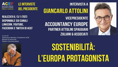 Sostenibilit L Europa Protagonista Giancarlo Attolini Accountancy