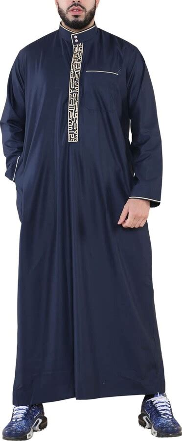 TruClothing Mens Thobe Jubba Nehru Stand Collar Islamic Clothing