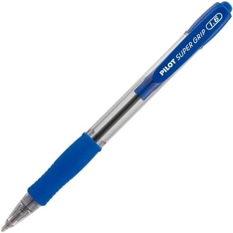 Caneta Esferográfica Pilot Super Grip Retrátil 1 6 Ponta Grossa Azul