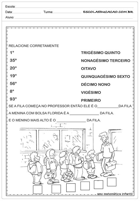 Numerais Cardinais E Ordinais - 6