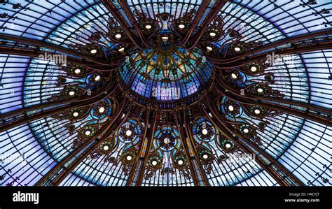 Europe France Paris Galeries Lafayette Glass Dome Stock Photo Alamy