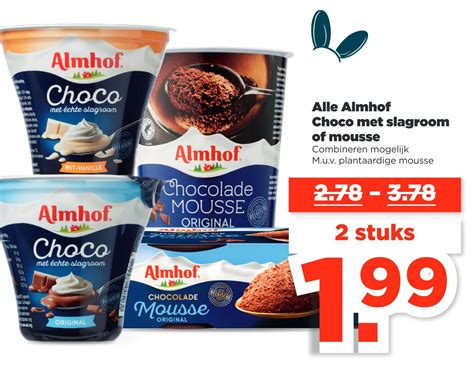 Alle Almhof Choco Met Slagroom Of Mousse Aanbieding Bij Plus