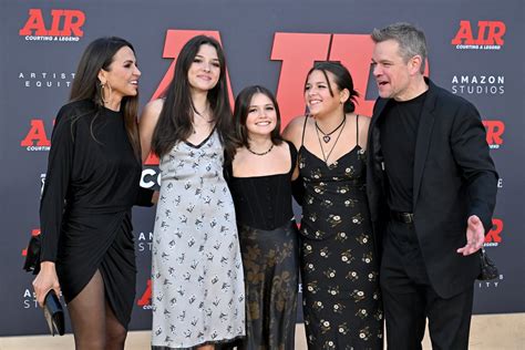 Matt Damon Luciana Barroso And Daughters At Air Premiere PS Celebrity