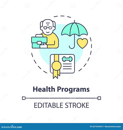 2d Customizable Health Programs Line Icon Concept Stock Vector