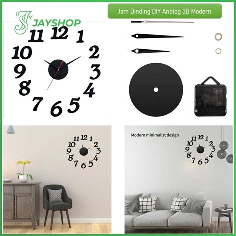 Jual Jam Dinding Tempel Diy Analog D Modern Wall Clock Shopee Indonesia