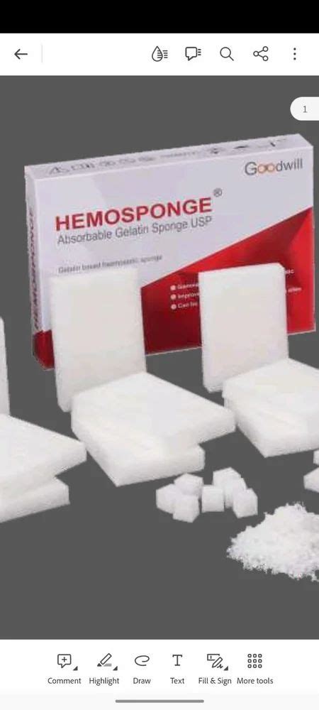 Absorbable Hemostatic Gelatin Sponge Dental Sl At Rs 550box Wound