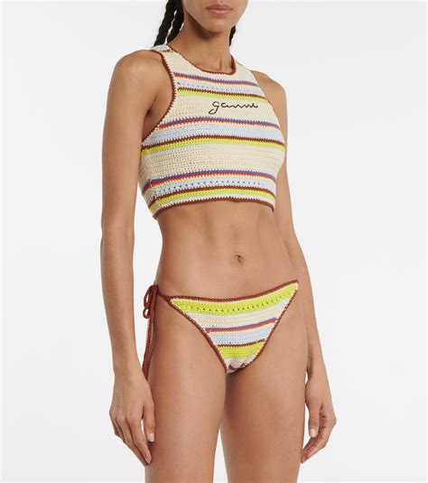 Ganni Striped Crochet Bikini Bottoms GANNI