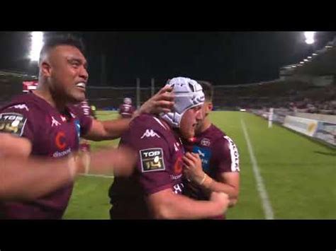 TOP 14 Essai de Maxime LAMOTHE UBB Union Bordeaux Bègles LOU