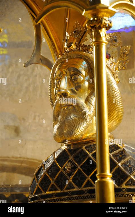 Gyor, W Transdanubia, Hungary. Gyor Cathedral. Reliquary bust of St ...