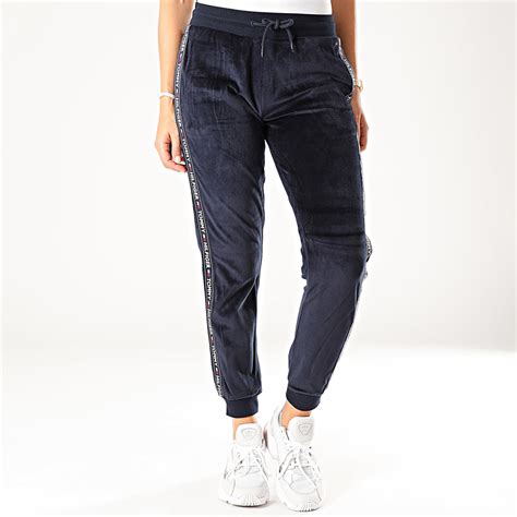 Tommy Hilfiger Pantalon Jogging Femme Velours A Bandes Track 2042