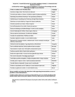 Fillable Online Ocanti No Limited Formerly Uk Coal Mine Holdings