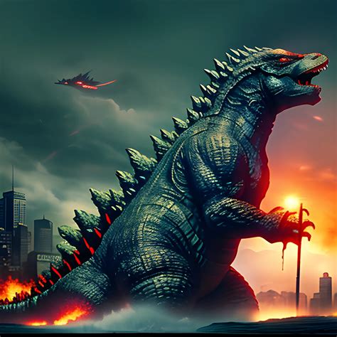 Godzilla 2014 Cartoon 4k Arthubai