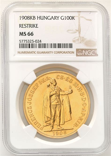 Węgry Franciszek Józef 100 Koron 1908 KB Kremnica nowe bicie NGC