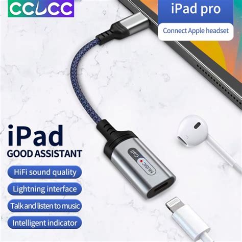 Cclcc Usb C Lightnig Audio Adapter For Ipad Pro Air 2022 Air 4 7 8 Mini 6 Macbook Air Type C To