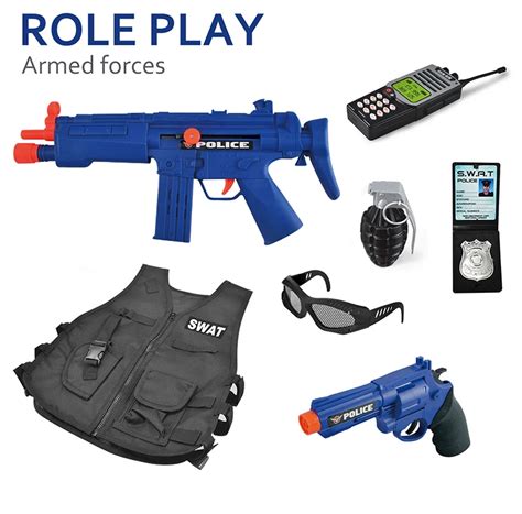 Childrens Boy Like Toys Police Play Set Toy Police Kit Police Toy Guns