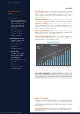 K7 Total Security Datasheet PDF