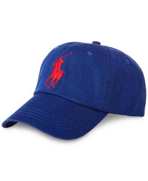 Polo Ralph Lauren Leather Big Pony Cap In Blue For Men Lyst