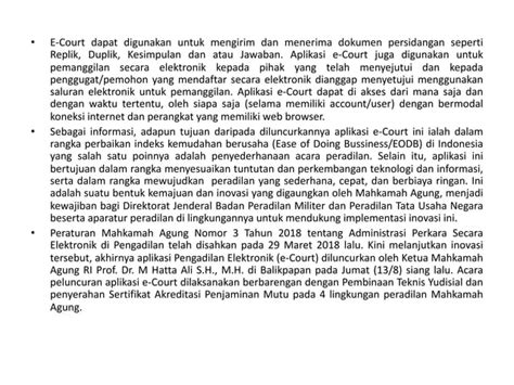 Sistem E Court Dalam Peradilan Pdf