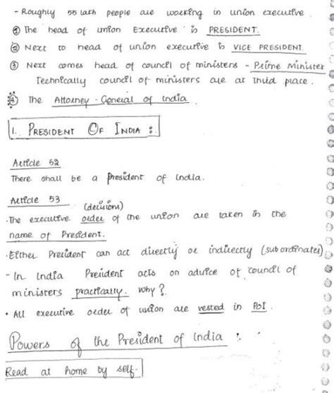 Polity Handwritten Notes For Ias Prelims Cum Mains By Toppers In English