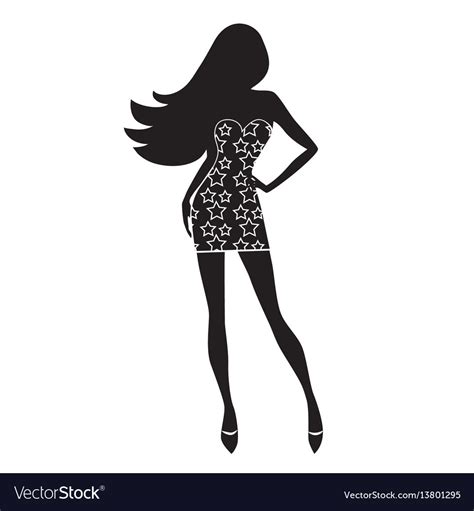 Fashion model silhouette of beautiful woman Vector Image