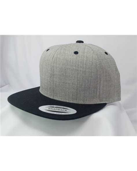 6089MT 6 PANEL CLASSIC 2 TONE SNAPBACK HEATHER BLACK BILL ONE SIZE