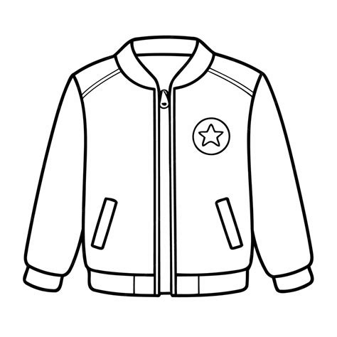 simple vector illustration  jacket  kids coloring page premium