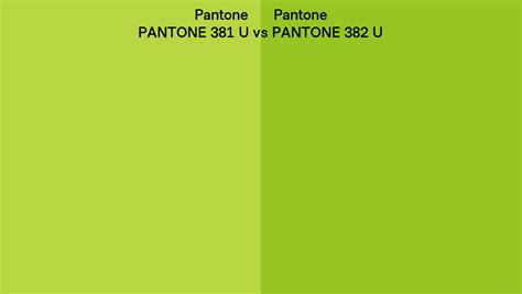 Pantone 381 U Vs Pantone 382 U Side By Side Comparison