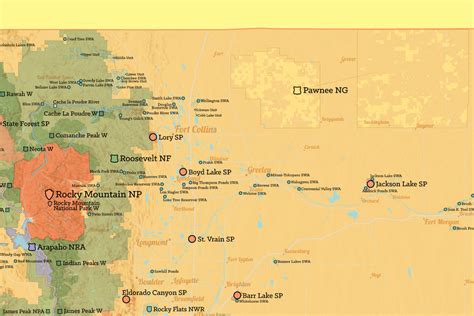 Colorado State Parks And Federal Lands Map 24x36 Poster Best Maps Ever