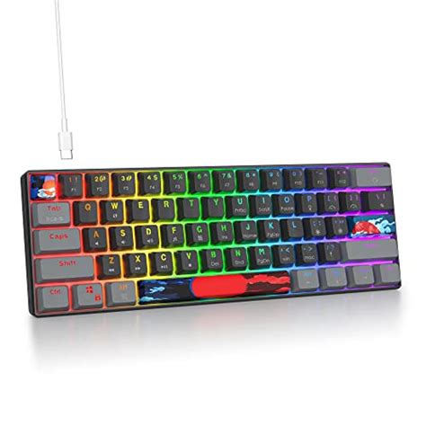 Owpkeenthy Wired 60% Percent Mechanical Gaming Keyboard with Blue ...