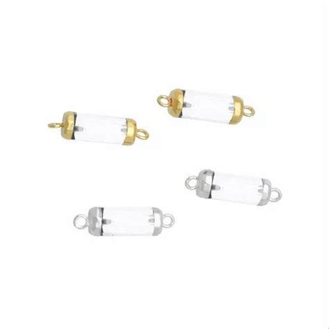 Nanplanetsilver Gemstone Tube Shape Electroplated Connector Size 20x6