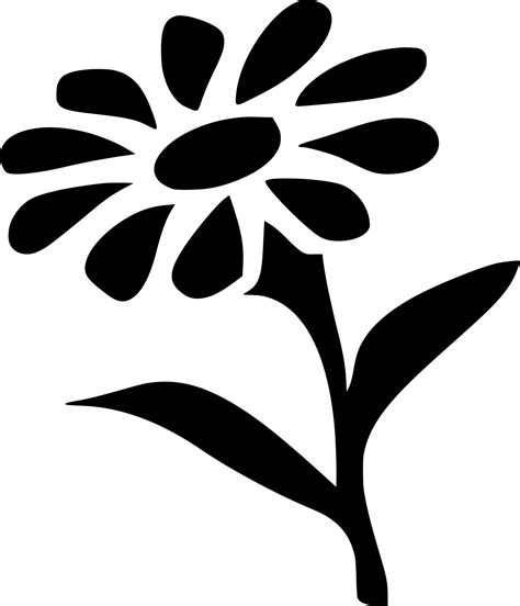 Vector Silhouette Of Flower On White Background 22933151 Vector Art At