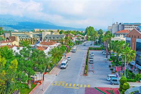 Street Of City Of Kemer Turkey Stock Photo Image Of Road