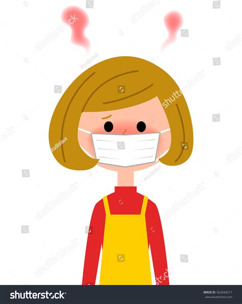 Female Apron Who Becomes Feverish Stock Vector Royalty Free 562044217