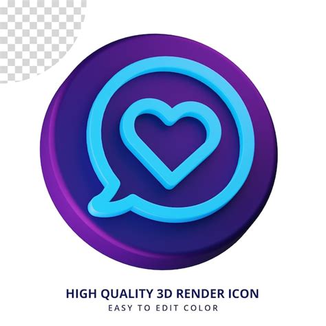 Icono De Chat De Amor En Concepto Aislado De Renderizado D Para Dise O