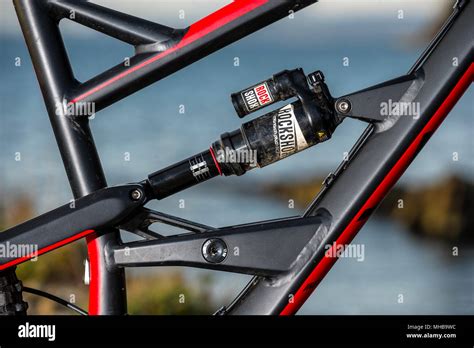 A mountain bike rear suspension shock Stock Photo - Alamy