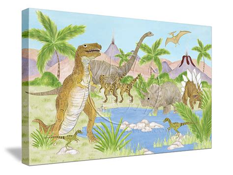 Wall About Fun: Canvas Dinosaur Art for Kids - Dinosaur Murals - Canvas ...